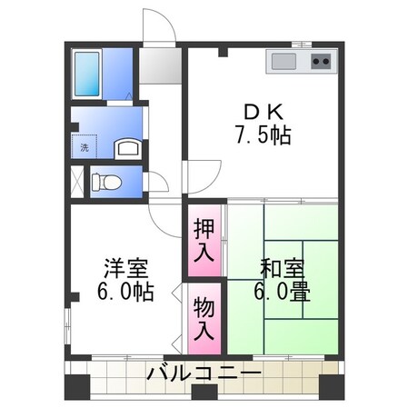 シャトー中三の物件間取画像